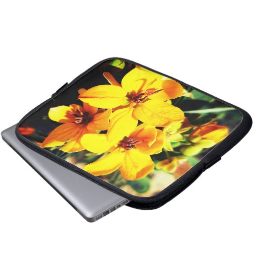 Lebhafte Blume Laptopschutzhülle (Vorne Knopf)