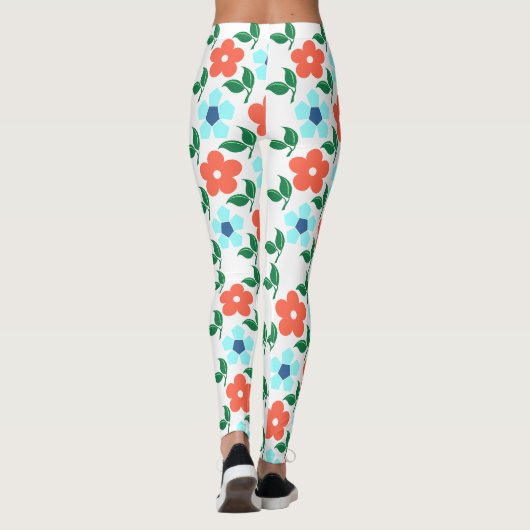 Lebhafte Blume & Leaf-Leggings Leggings (Rückseite)