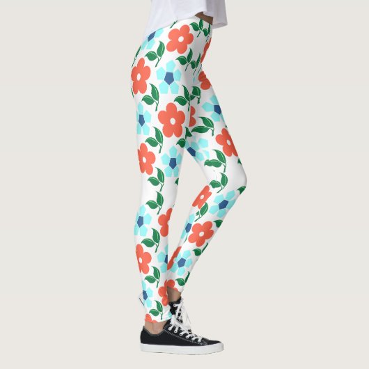 Lebhafte Blume & Leaf-Leggings Leggings (Rechts)