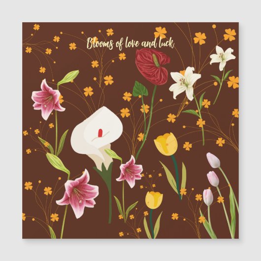 Lebhafte Blume Magneteinladung (Vorderseite)