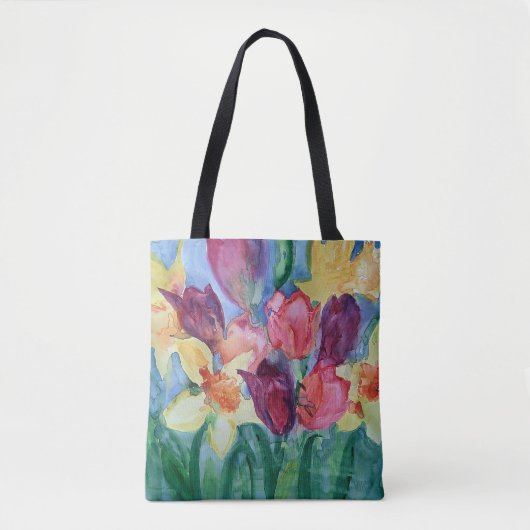 Lebhafte Blume-Malerei-Tasche Tasche (Vorderseite)