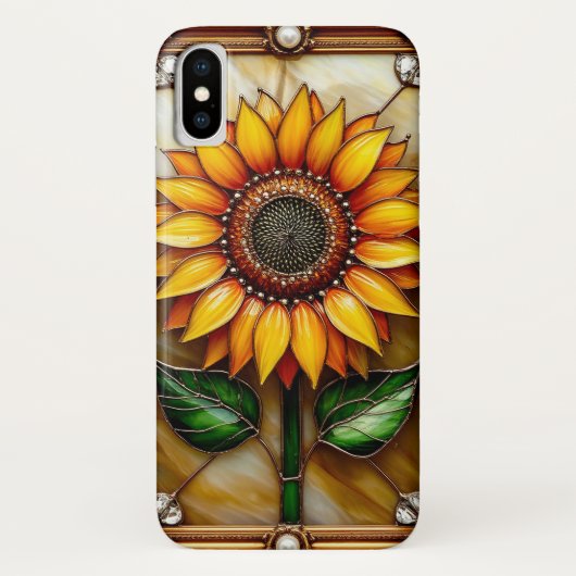Lebhafte Blume Ornately Gerahmt Case-Mate iPhone Hülle (Rückseite)