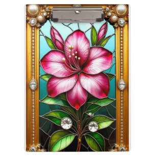Lebhafte Blume Ornately Gerahmt Klemmbrett