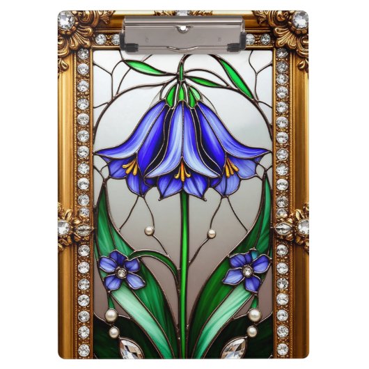 Lebhafte Blume Ornately Gerahmt Klemmbrett (Vorderseite)
