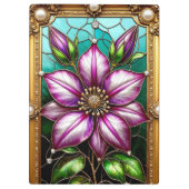 Lebhafte Blume Ornately Gerahmt Klemmbrett (Rückseite)