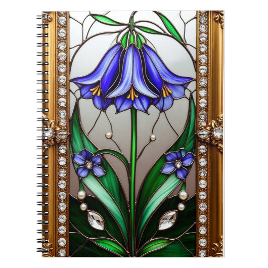 Lebhafte Blume Ornately Gerahmt Notizblock (Vorderseite)