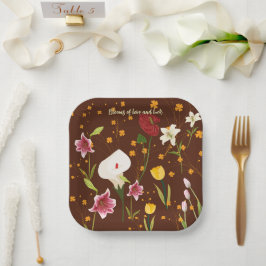 Lebhafte Blume Pappteller