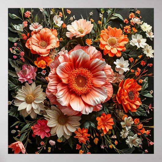 Lebhafte Blume Poster (Vorne)