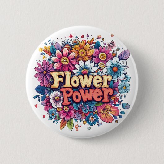 Lebhafte Blume Power Design mit farbenprächtigen B Button (Vorderseite)