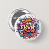 Lebhafte Blume Power Design mit farbenprächtigen B Button (Vorne & Hinten)