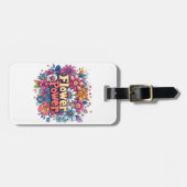 Lebhafte Blume Power Design mit farbenprächtigen B Gepäckanhänger (Vorderseite horizontal)