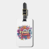 Lebhafte Blume Power Design mit farbenprächtigen B Gepäckanhänger (Vorderseite vertikal)