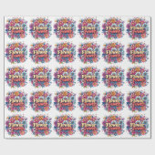 Lebhafte Blume Power Design mit farbenprächtigen B Geschenkpapier (Flach)