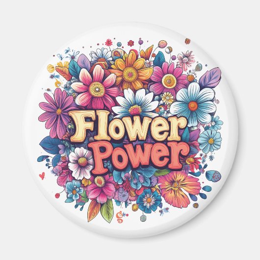 Lebhafte Blume Power Design mit farbenprächtigen B Magnet (Vorne)