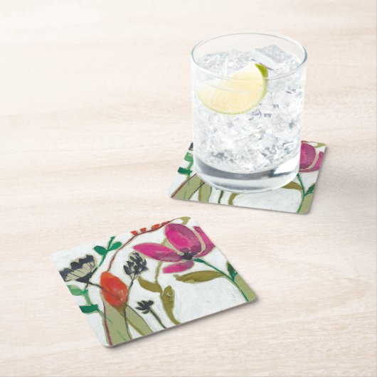 Lebhafte Blume Rechteckiger Pappuntersetzer (Vor Ort)