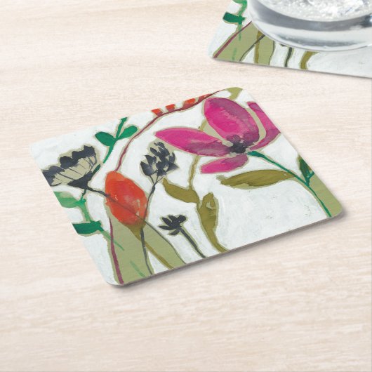 Lebhafte Blume Rechteckiger Pappuntersetzer (angewinkelt)