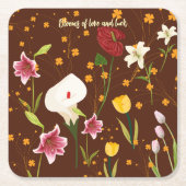 Lebhafte Blume Rechteckiger Pappuntersetzer (Vorderseite)