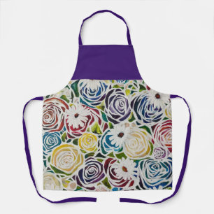 Lebhafte Blume Rose Bouquet Schürze