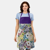 Lebhafte Blume Rose Bouquet Schürze (Getragen)
