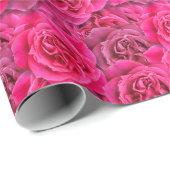 Lebhafte Blume Rose Nahtloses Muster, florenrosa Geschenkpapier (Rolleneckpunkt)