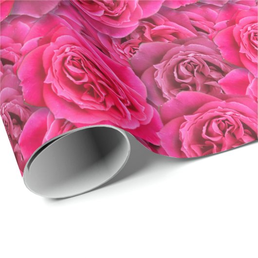 Lebhafte Blume Rose Nahtloses Muster, florenrosa Geschenkpapier (Rolleneckpunkt)