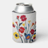 Lebhafte Blume Rot und Gelb Dosenkühler (Kanne Rückseite)