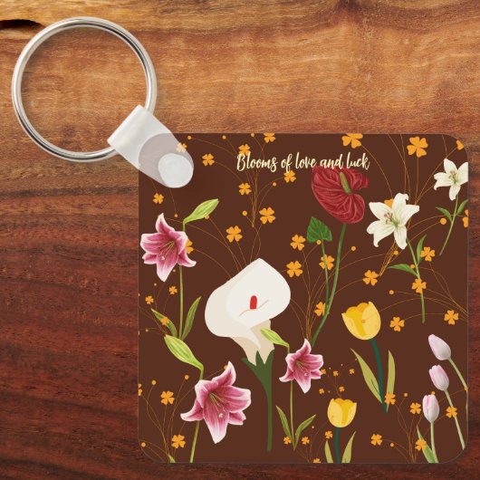 Lebhafte Blume Schlüsselanhänger (Vorderseite)