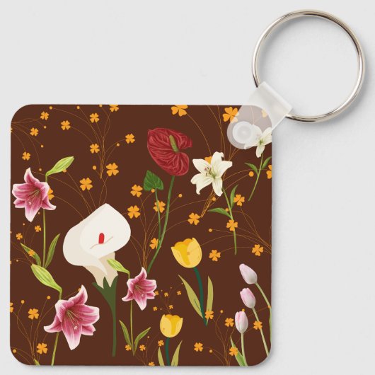 Lebhafte Blume Schlüsselanhänger (Rückseite)