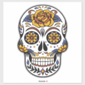 Lebhafte Blume Skull Aufkleber (Blatt)
