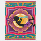 Lebhafte Blume Southwestern Kokopelli Fleecedecke (Vorderseite)