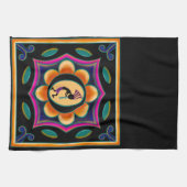 Lebhafte Blume Southwestern Kokopelli Geschirrtuch (Horizontal)