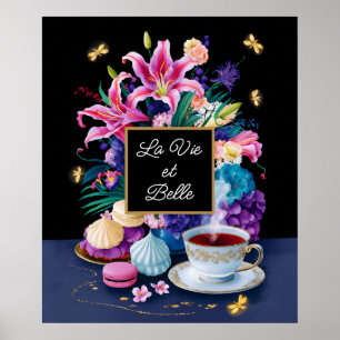 Lebhafte Blume und Süßigkeiten La Vie et Belle Poster