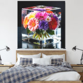 Lebhafte Blumenarrangements Leinwanddruck (Insitu (Schlafzimmer))