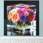 Lebhafte Blumenarrangements Leinwanddruck (Insitu (Holzboden))