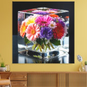 Lebhafte Blumenarrangements Leinwanddruck (Insitu (Wohnzimmer))