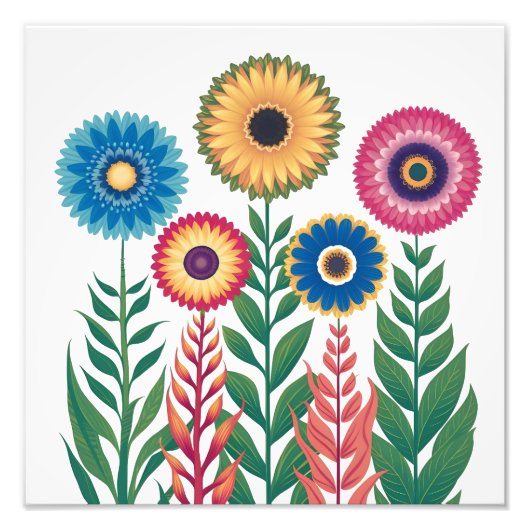 Lebhafte Blumenästhetik: farbenfrohe Blume Fotodruck (Vorne)