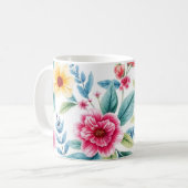 Lebhafte Blumencoffee Tasse - Aquarellfarben Blume (Vorderseite Links)