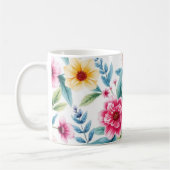 Lebhafte Blumencoffee Tasse - Aquarellfarben Blume (Links)