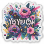 Lebhafte Blumenfeier Aufkleber (Vorderseite)