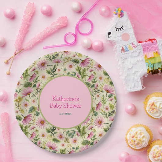 Lebhafte Blumenfrühlingsdusche Pappteller (Party)