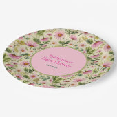 Lebhafte Blumenfrühlingsdusche Pappteller (Schrägansicht)