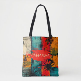 Lebhafte Blumengrunge Multicolor-Tasche Tasche
