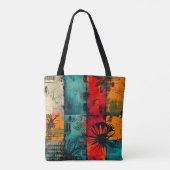 Lebhafte Blumengrunge Multicolor-Tasche Tasche (Rückseite)
