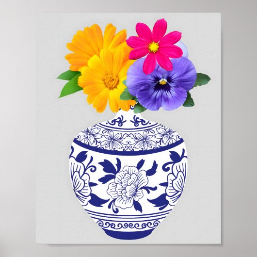 Lebhafte Blumenharmonie Poster (Vorne)