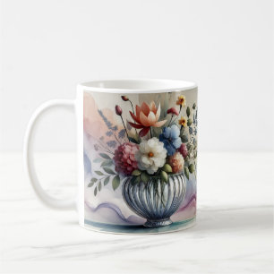 Lebhafte Blumenharmonie zum Geburtstag Kaffeetasse