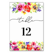 Lebhafte Blumenhochzeit Tischnummer (Vorderseite)