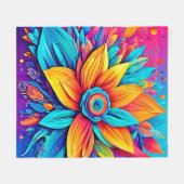 Lebhafte Blumenkunst Fleecedecke (Vorderseite (Horizontal))