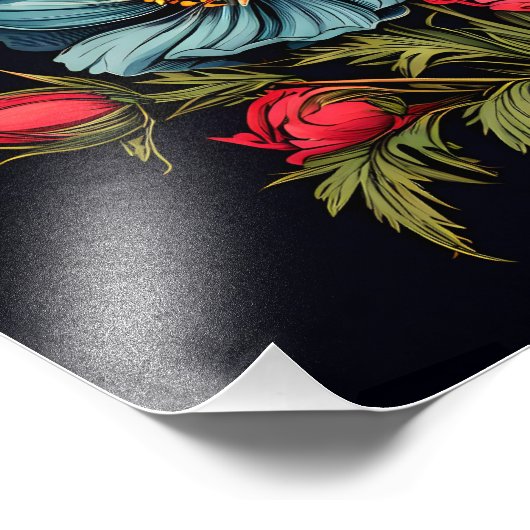 Lebhafte Blumenkunst Fotodruck (Ecke)