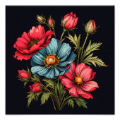 Lebhafte Blumenkunst Fotodruck (Vorne)