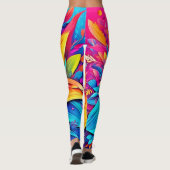Lebhafte Blumenkunst Leggings (Rückseite)